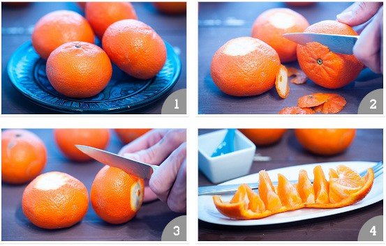 Jak jednoduché a krásně rychle očistěte oranžovou nebo mandarinku